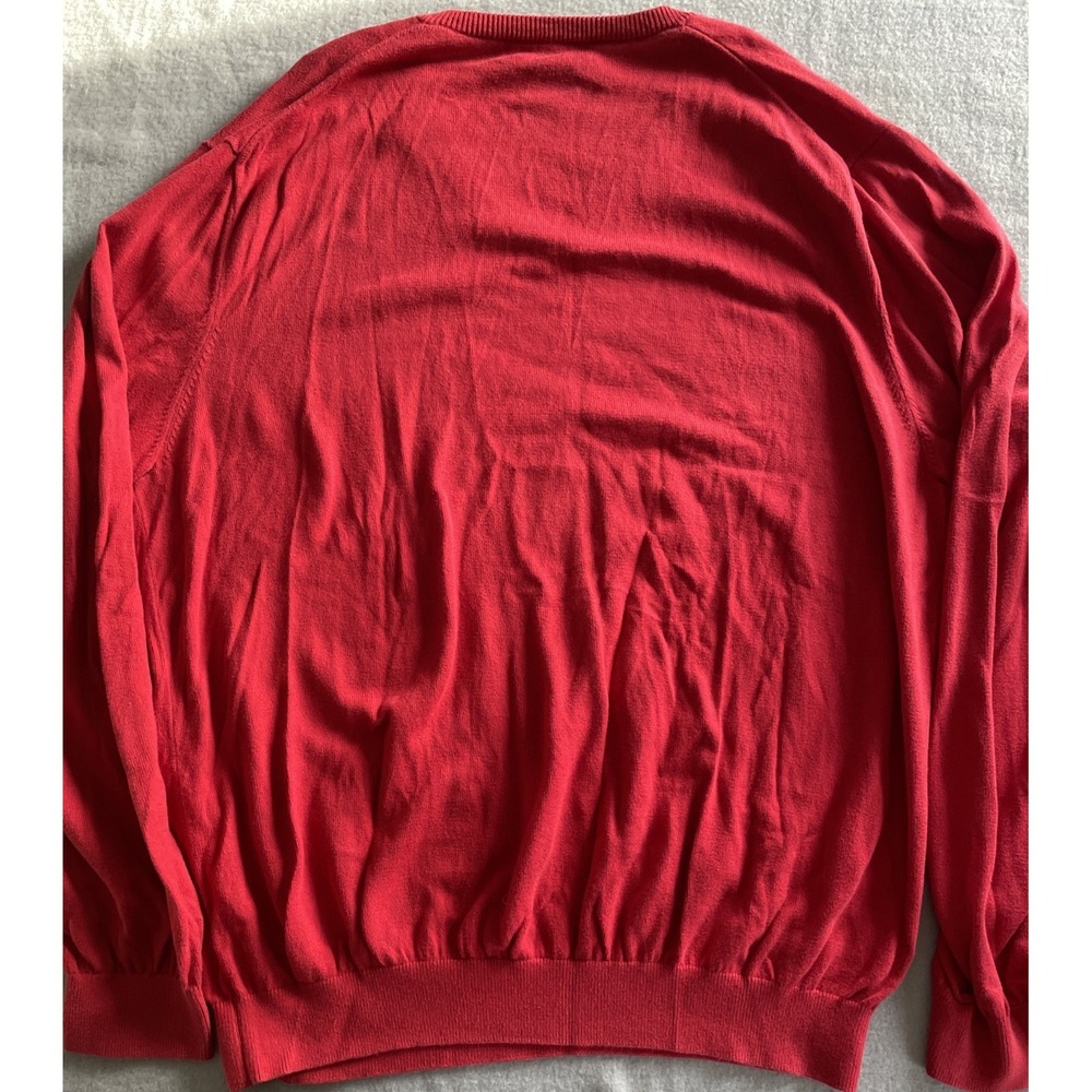 Brooks Brothers Country Club RED 100% Cotton V-Neck Jumper Pullover Sweater XL - Picture 13 of 15